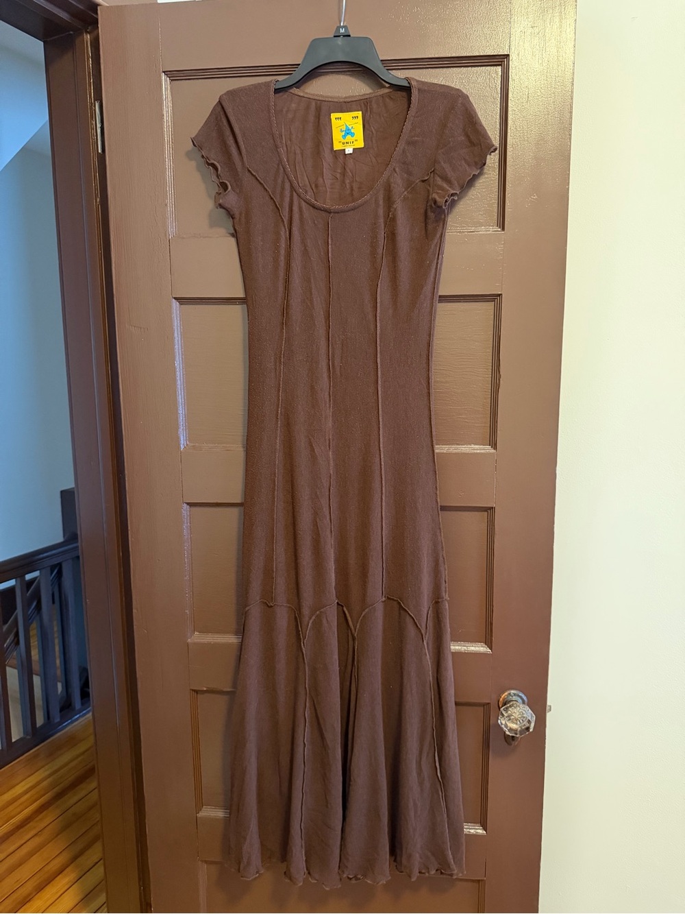 UNIF Brown Scoop Neck Maxi Dress